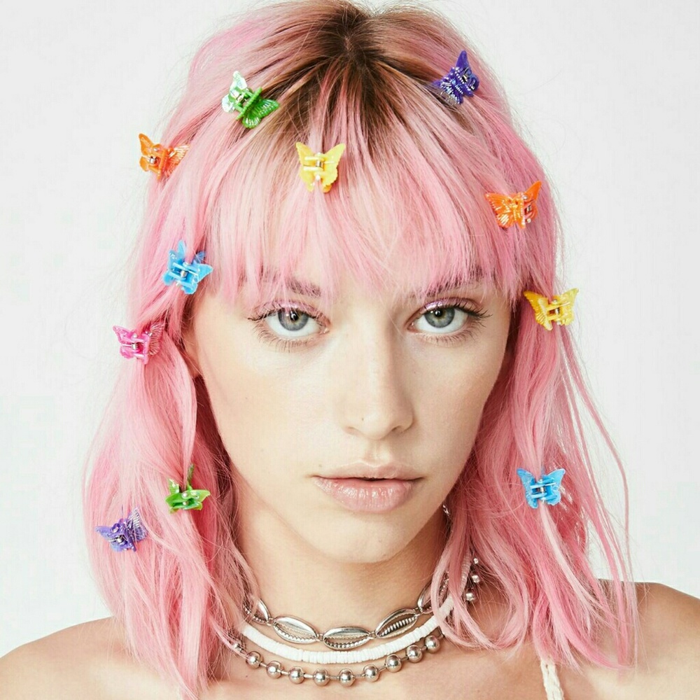 Set Butterfly Hair Clips 90s Y2K Festival Rave